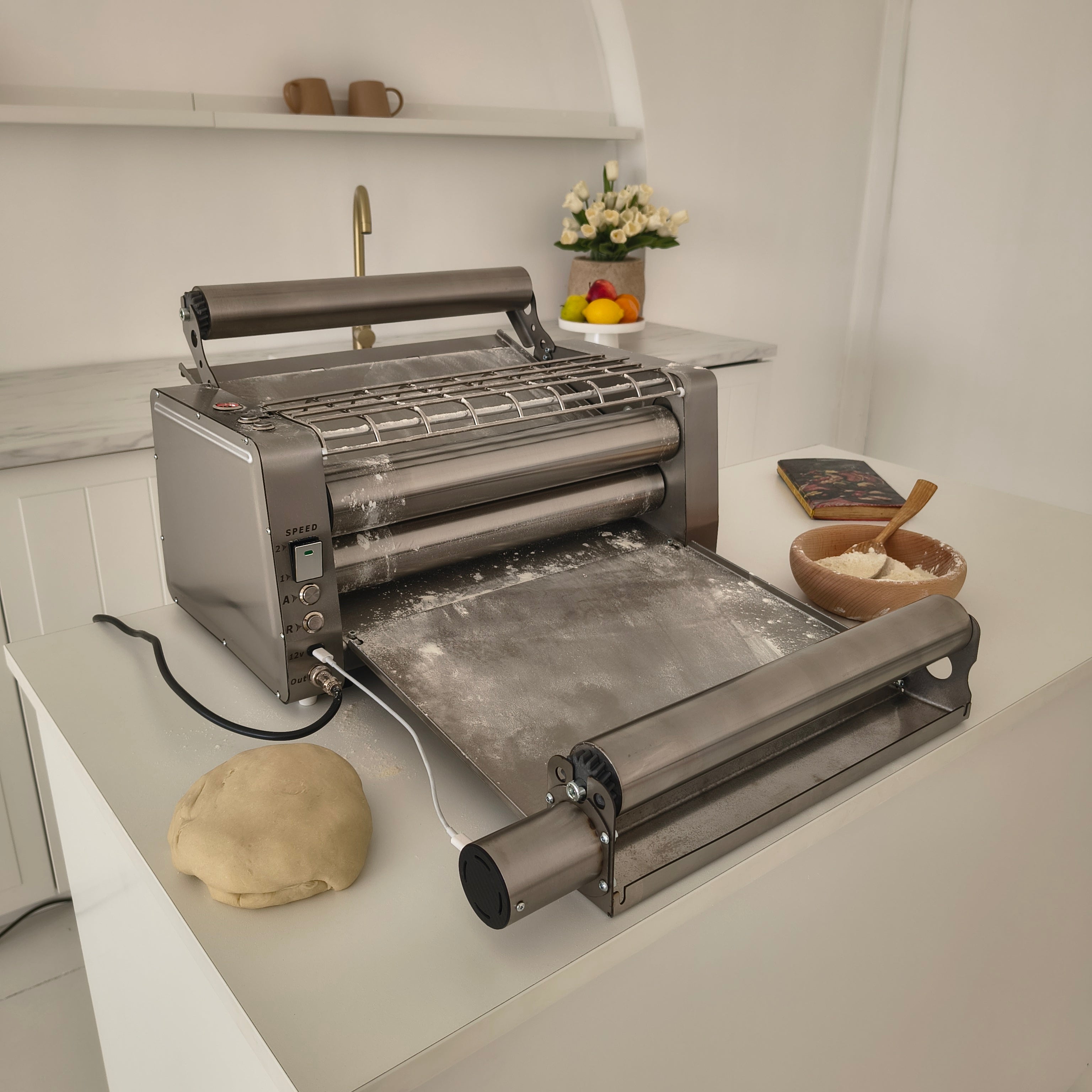 FARINA EXTRA E400/E500 Electric Dough Sheeter with Additional Motorized Rollers