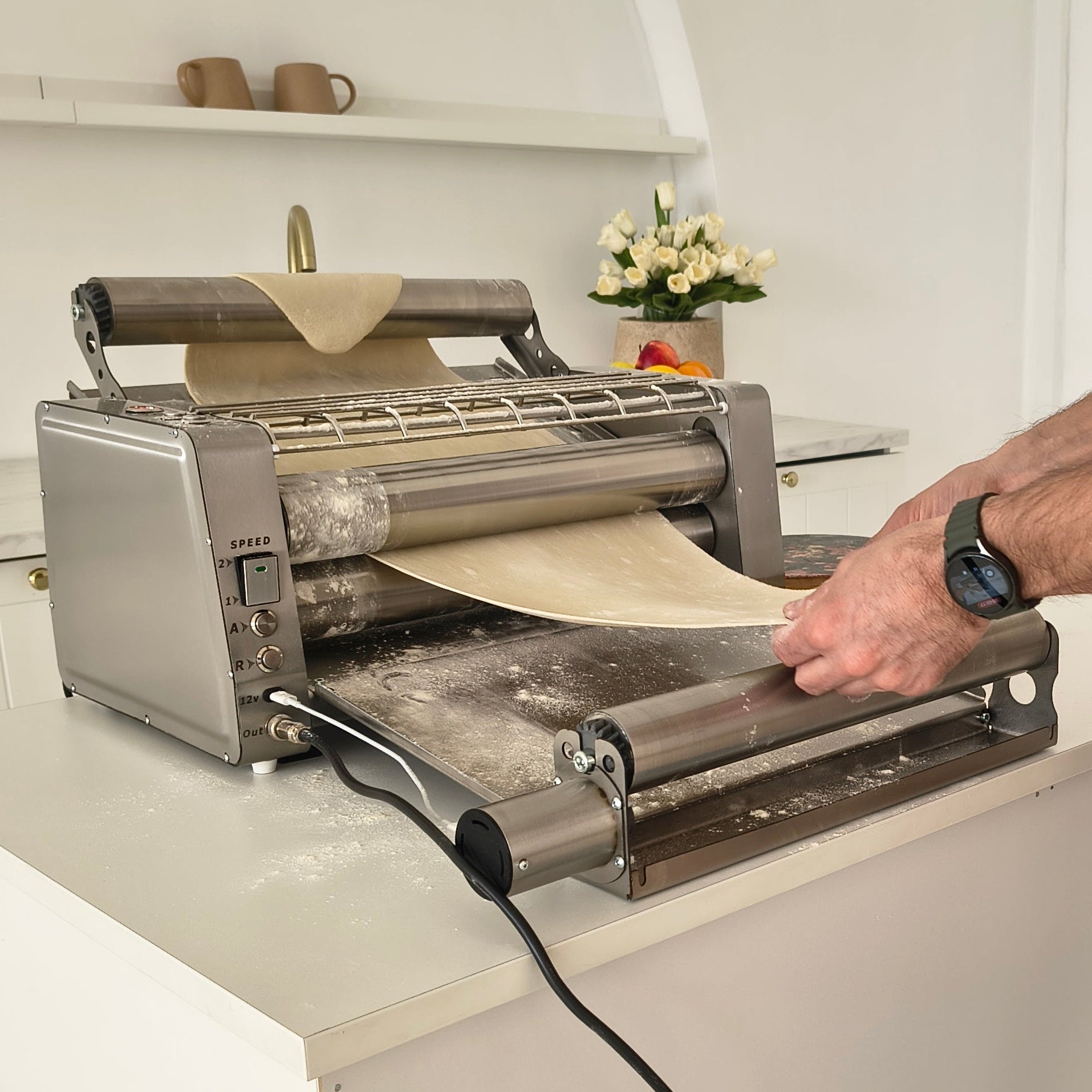FARINA EXTRA E400/E500 Electric Dough Sheeter with Additional Motorized Rollers